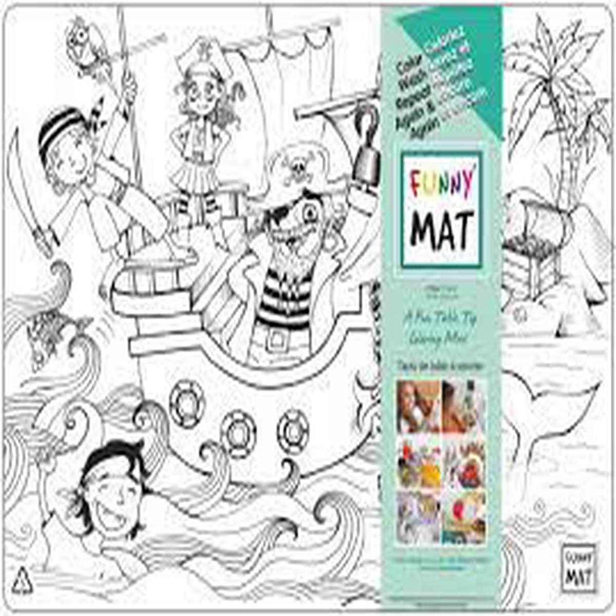 Funny Mats-Table Top Washable Coloring Mat - Pirates