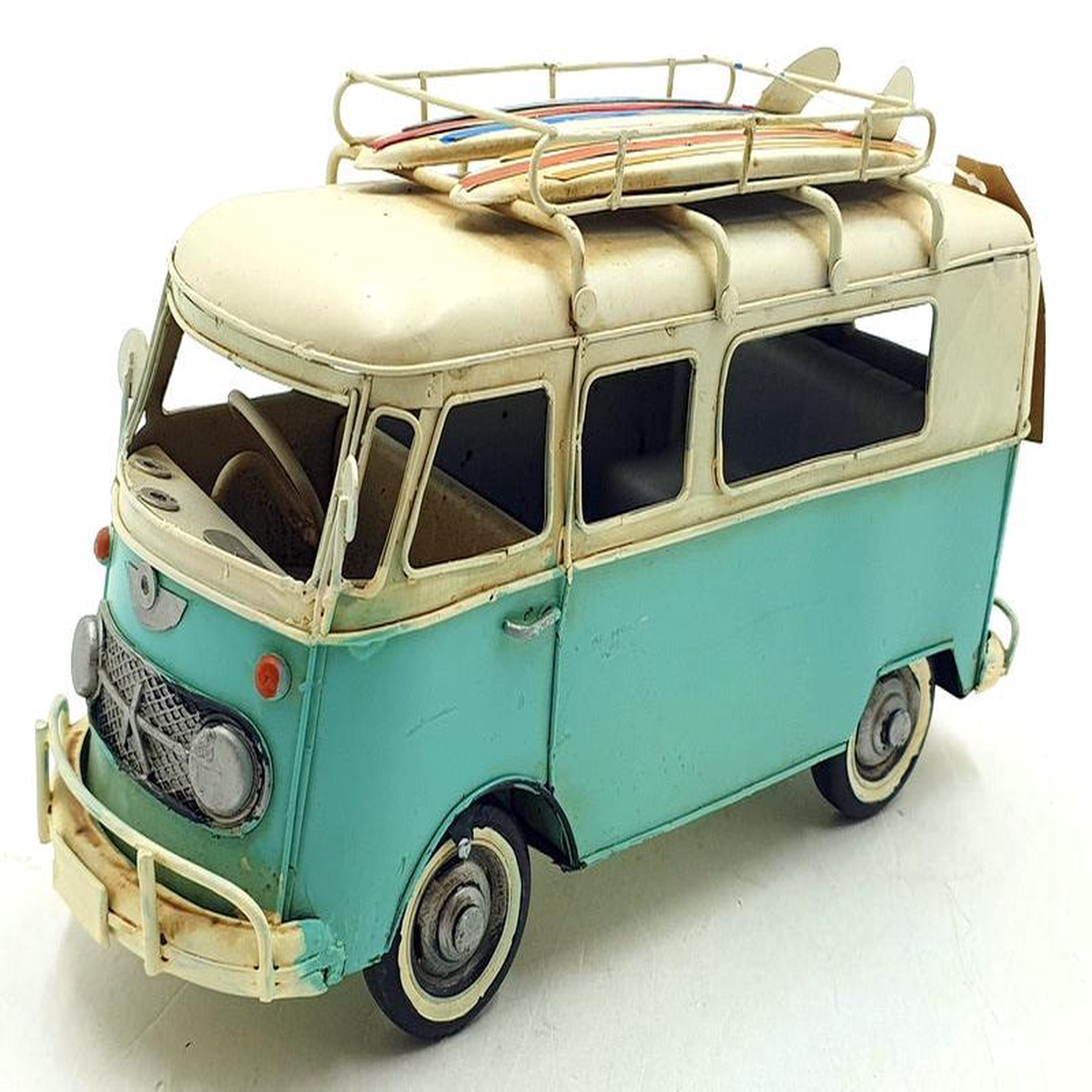 Kreatif Kraft Tin Plate Metal 84066 8211 Camper Van Oranament 8211 BlueWhite