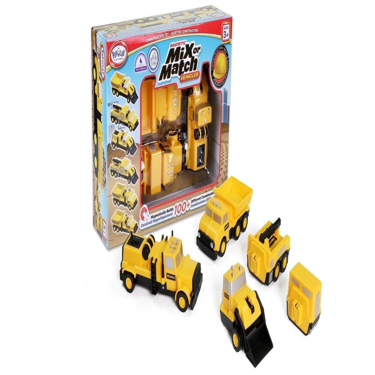 Magnetic Mix or Match: Construction Vehicles