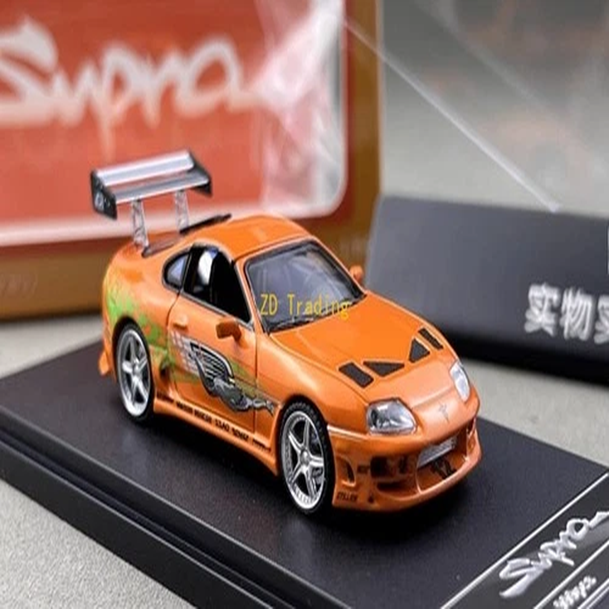 ZD FS 1:64 Orange Supra A80 Convertible Sports Model Diecast Metal Car BN