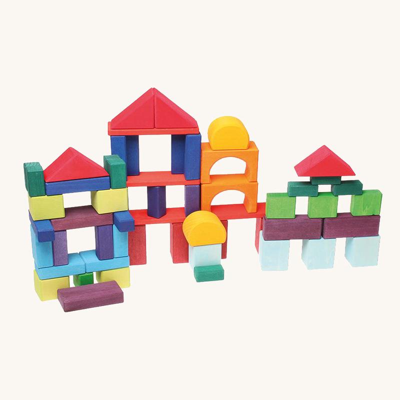 Grimm's 60 Coloured Geo Blocks