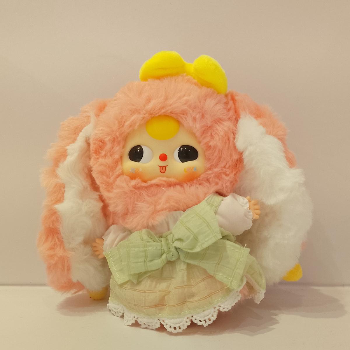 Pink Bunny with Green Dress - Macaron V2 Plush by Baby Three