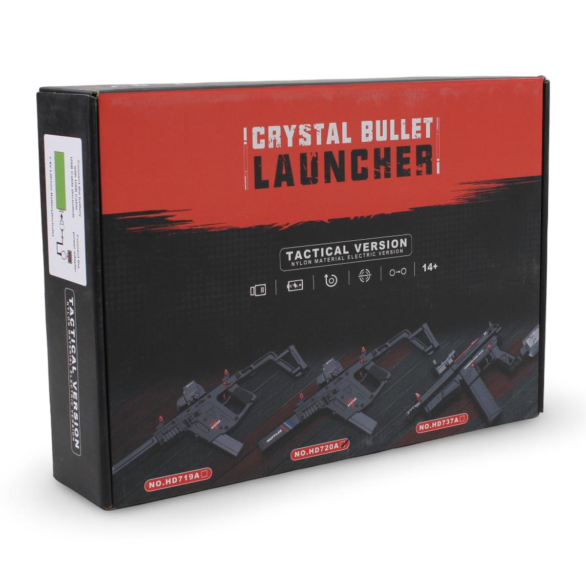 Crystal Bullet Launcher Tactical Gel Blaster Set with Light, Sound & Smoke Rechargeable