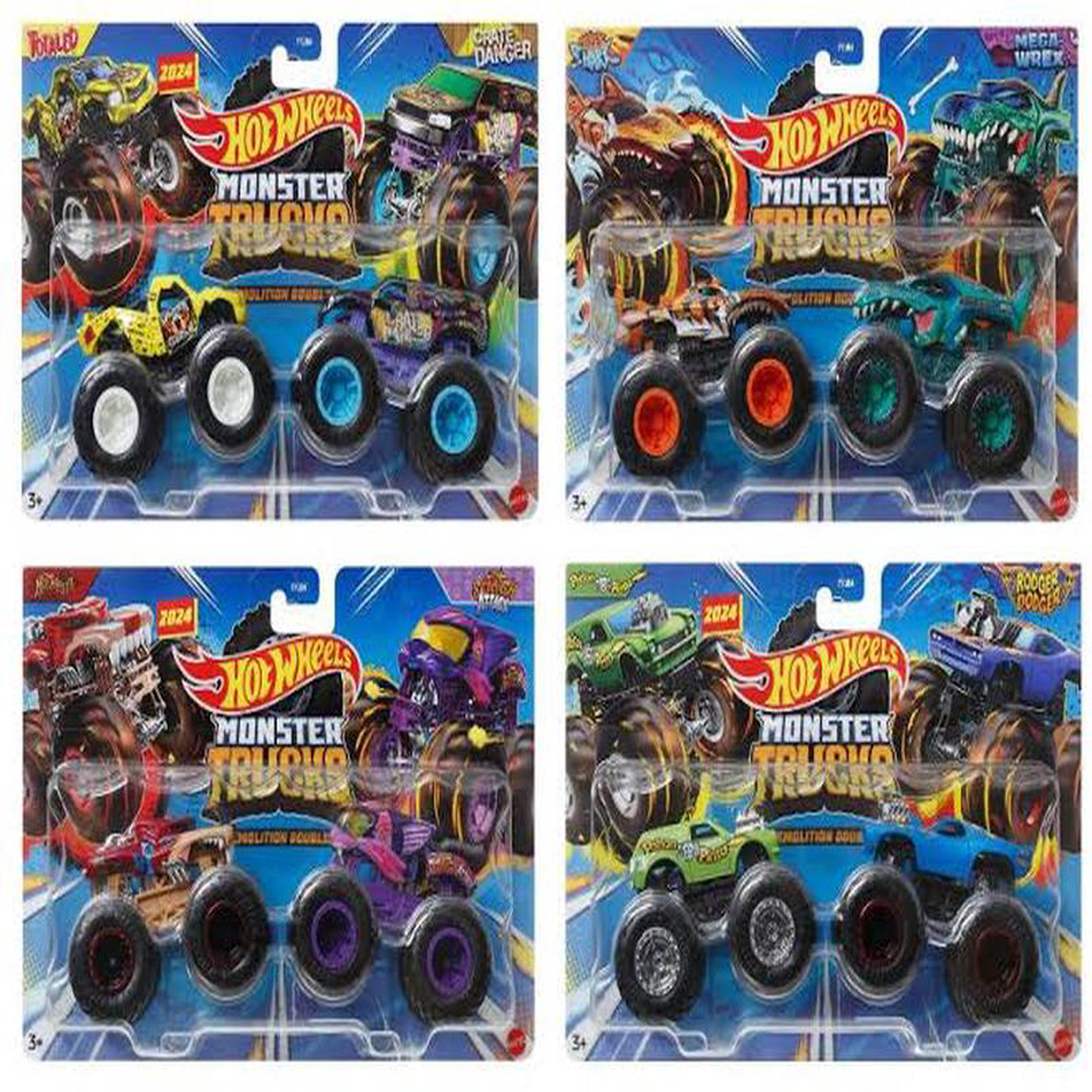 HW MONSTER TRUCKS 164 2 PACK ASSTD