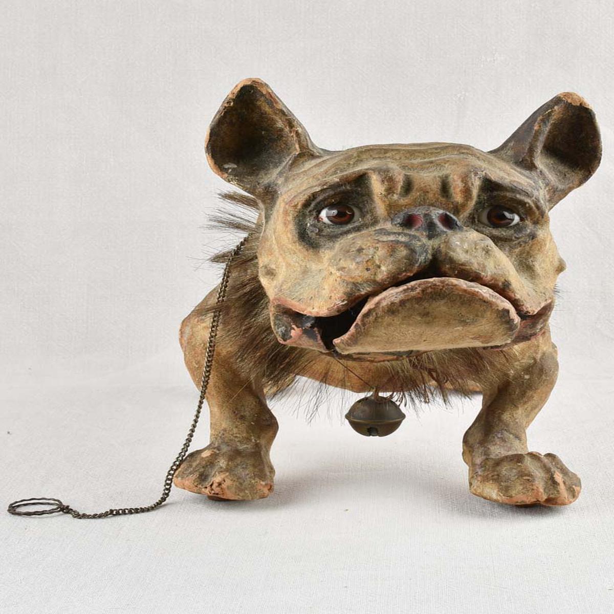 Antique barking bulldog toy - French 23"