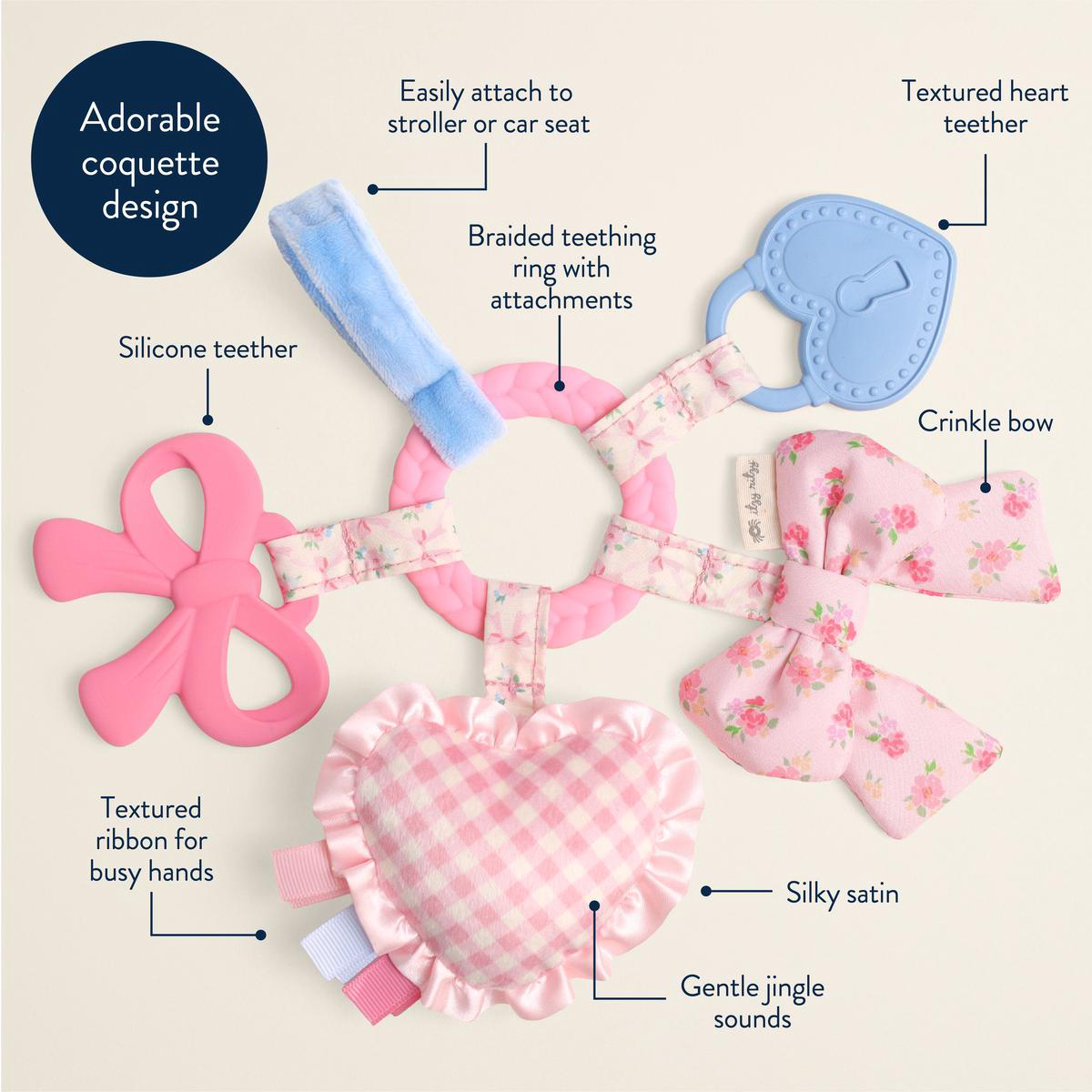 Itzy Ritzy Bitzy Busy Ring Teething Activity Toy | Bow