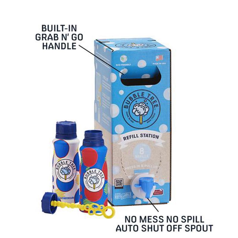 2 Pack Refillable Bubble Bottles & 1 Liter Refill Bubble Solution