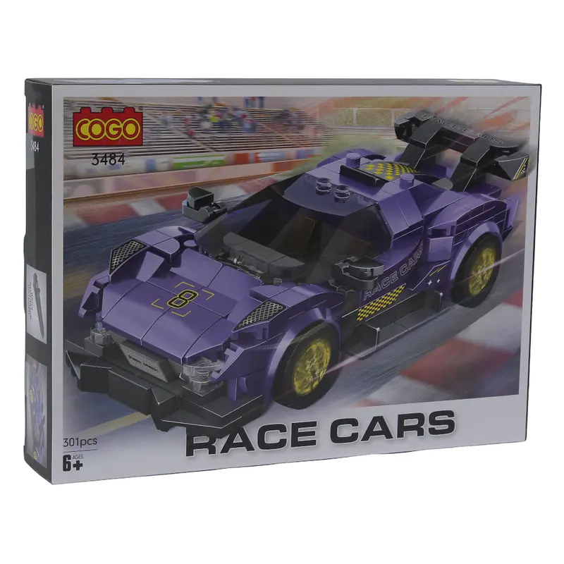 Cogo Purple Race Car Building Block Set  301 Pcs