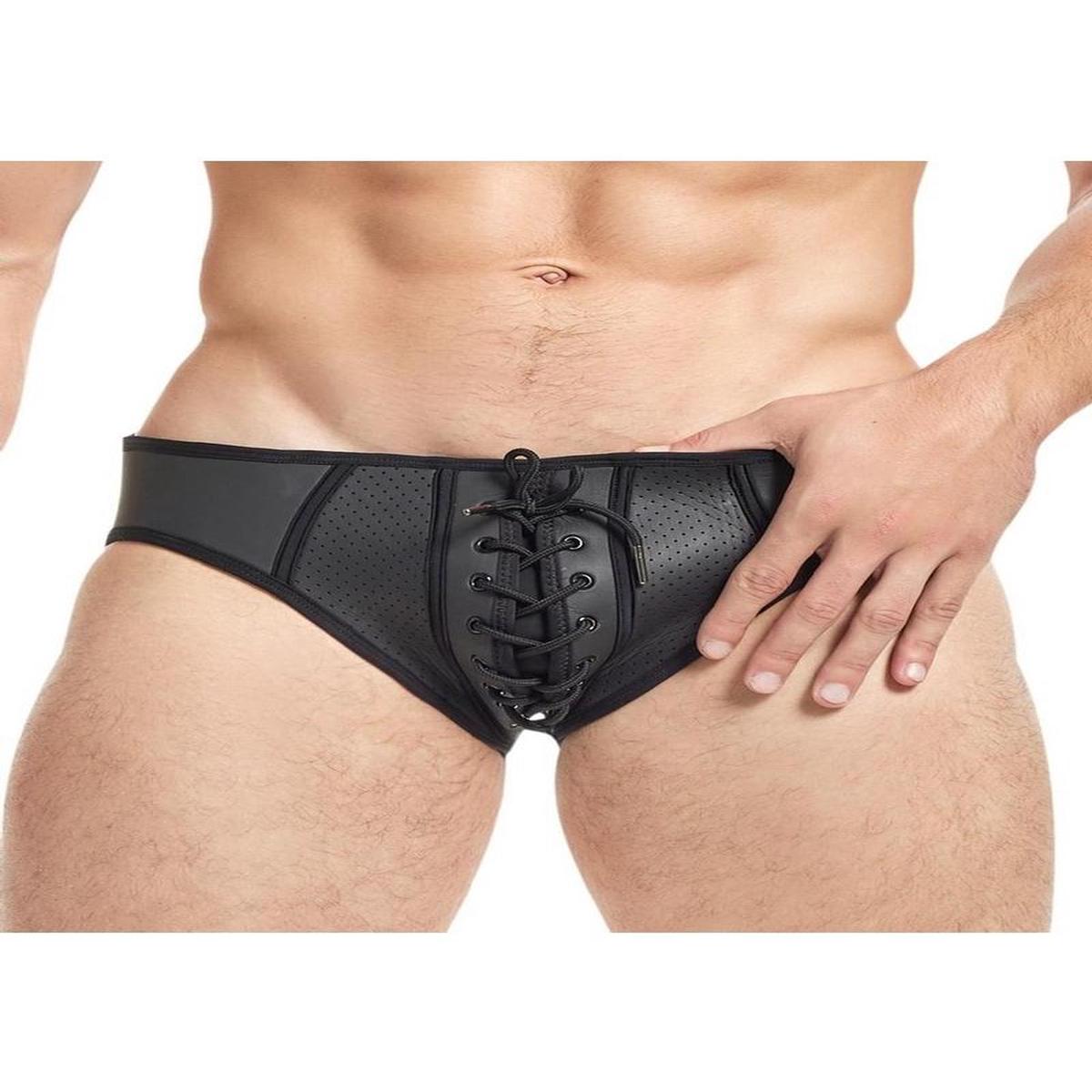 Cruze Kick-Off Lace Up Jock Brief - Black | S/M