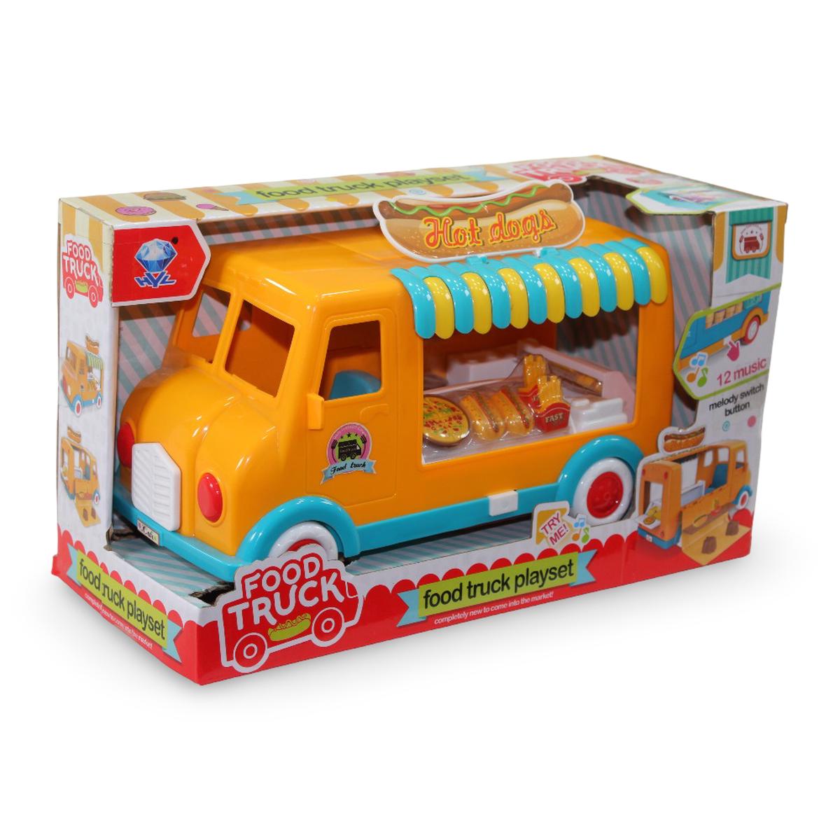 Food Truck Playset Orange Pizza Bus Design