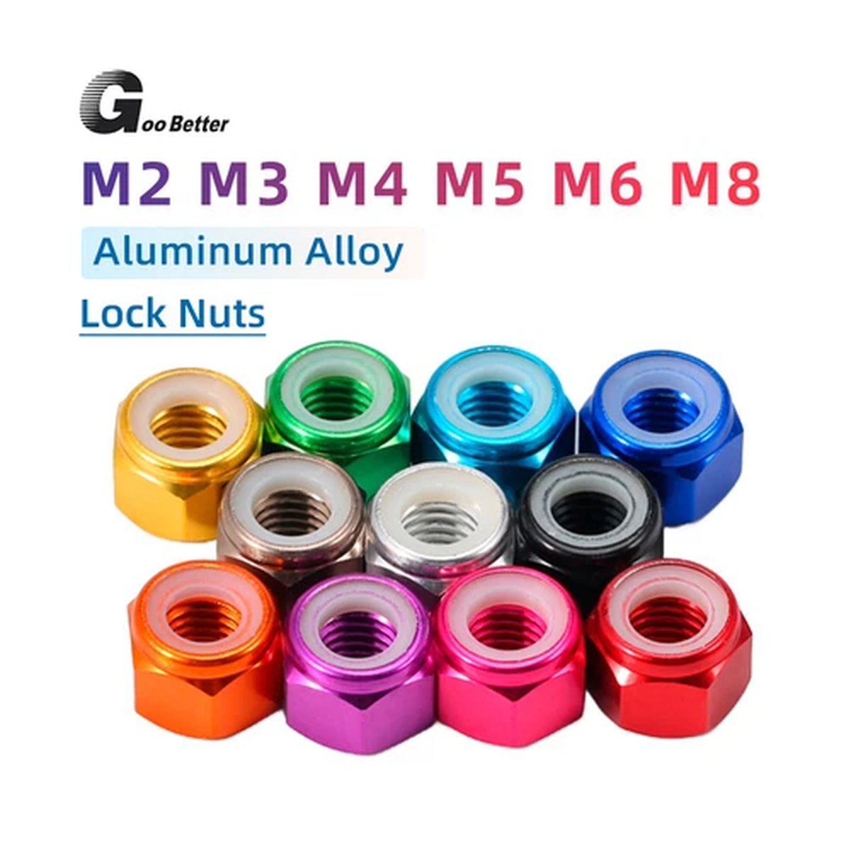 M2 M3 M4 M5 M6 M8  Nylon Aluminium Alloy RC Car Wheel Nylon Locking Lock Nuts