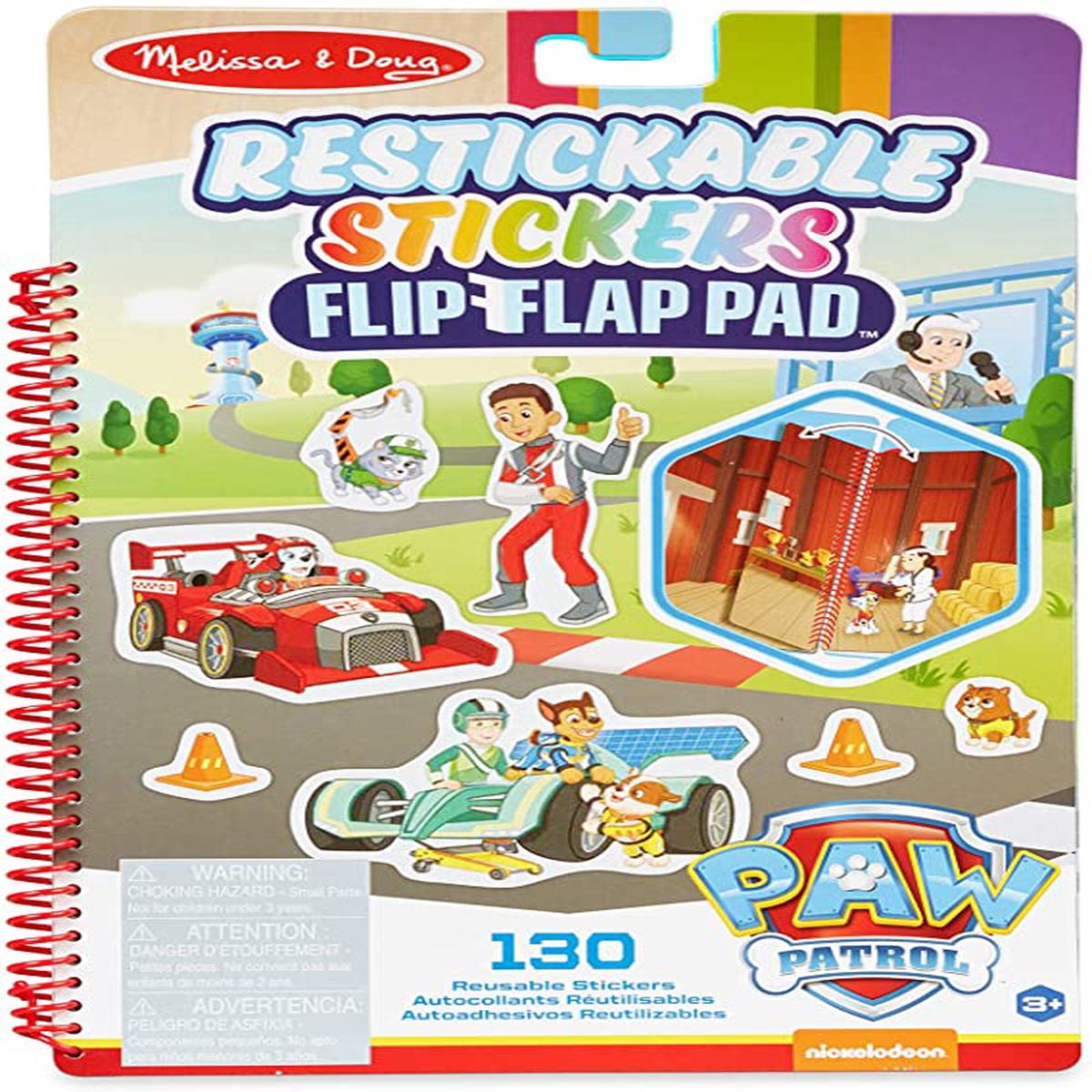 Melissa & Doug PAW Patrol Restickable Stickers Flip-Flap Pad - Classic Missions