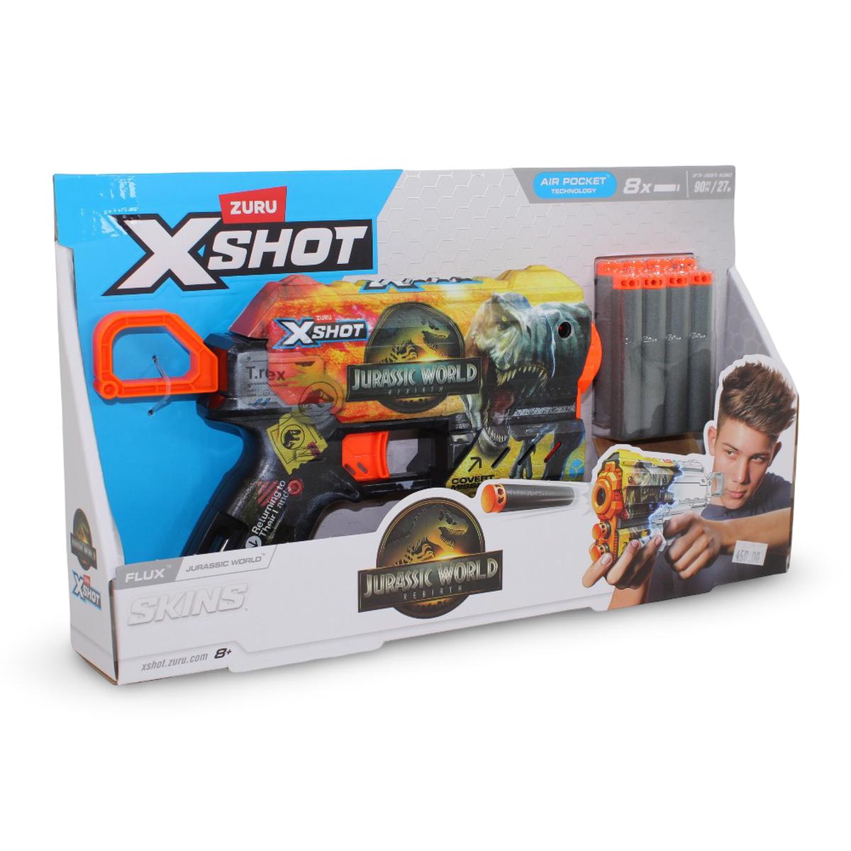 Zuru X-Shot Skins Series 1 Flux Jurassic World Foam Blaster (8 Darts)