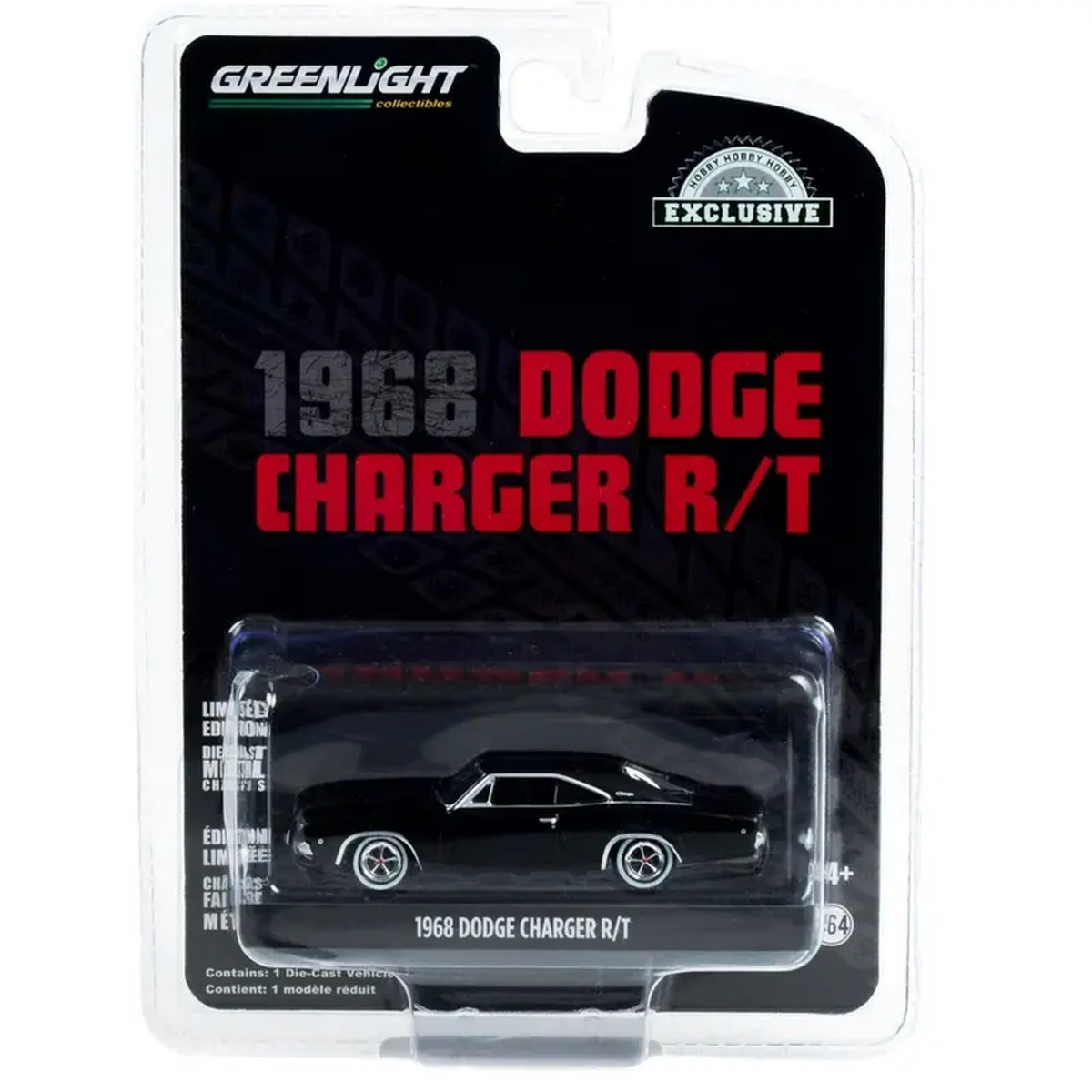 1968 Dodge Charger RT Black 164 Scale Model