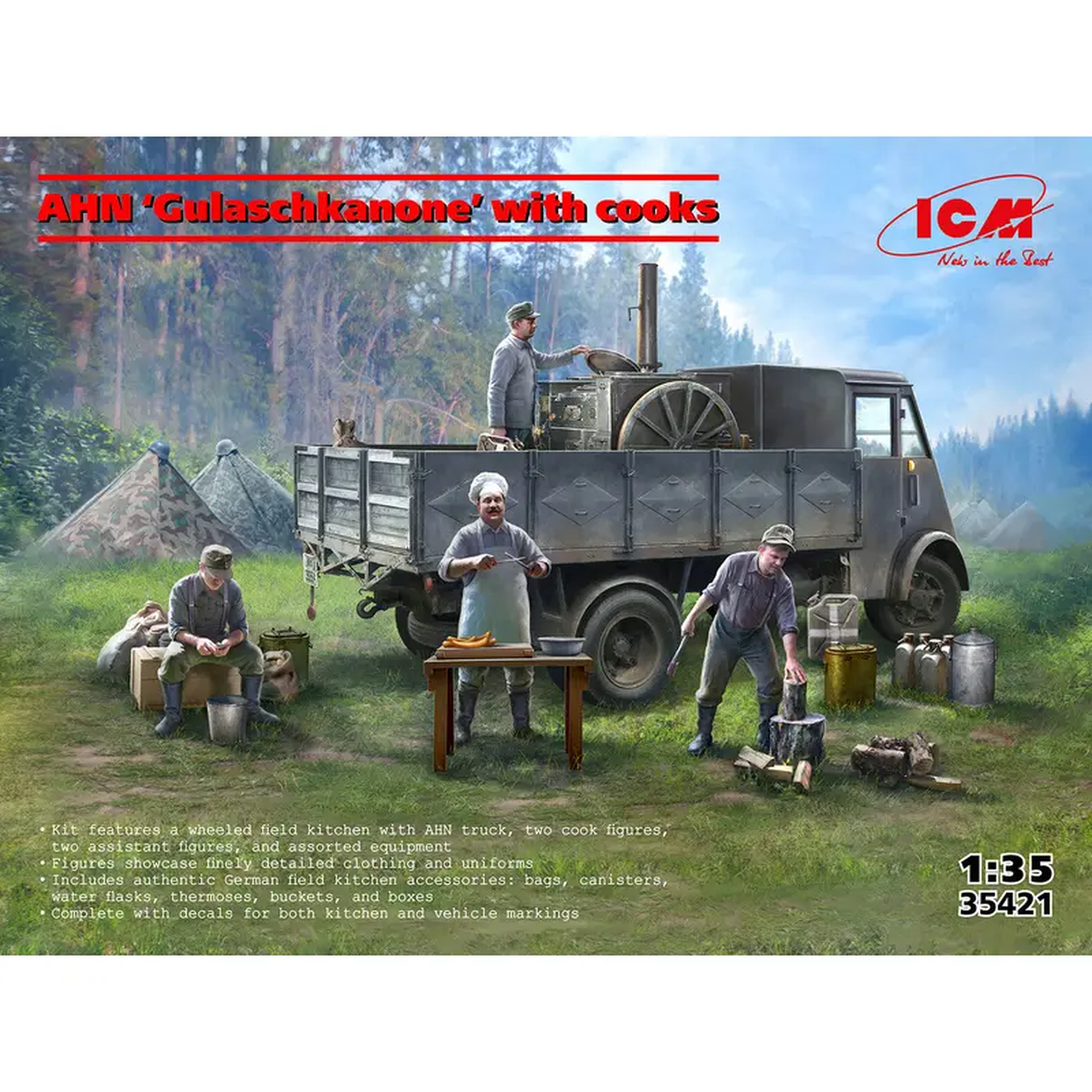 AHN German Mobile Kitchen with Cooks 135 Scale