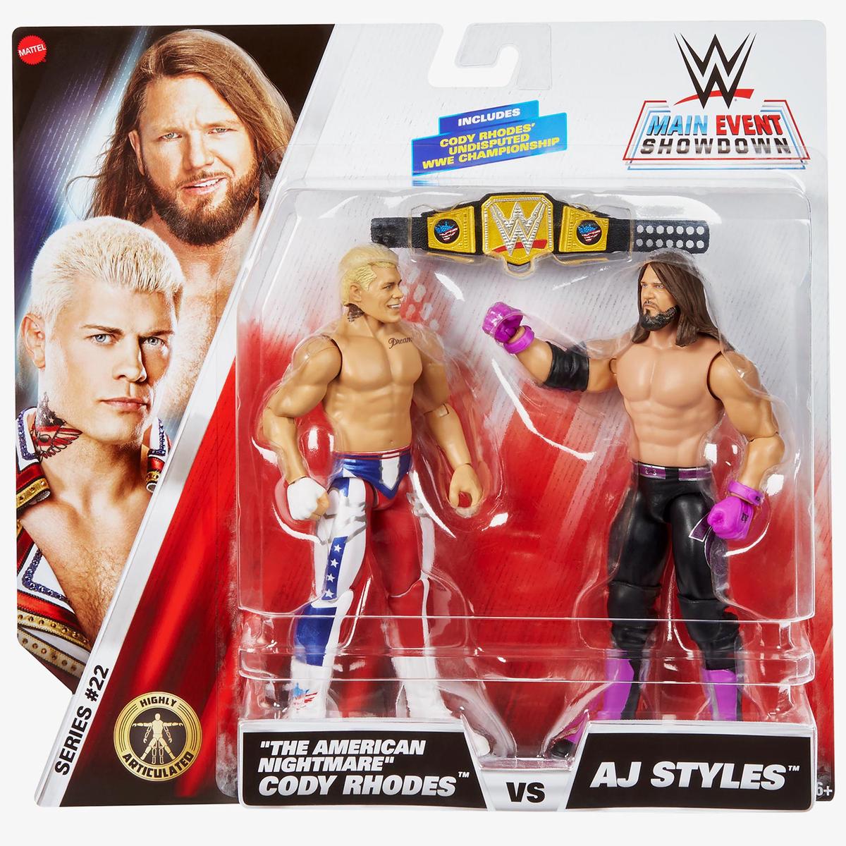“The American Nightmare” Cody Rhodes vs AJ Styles WWE Main Event Showdown Series #22 (2-Pack)