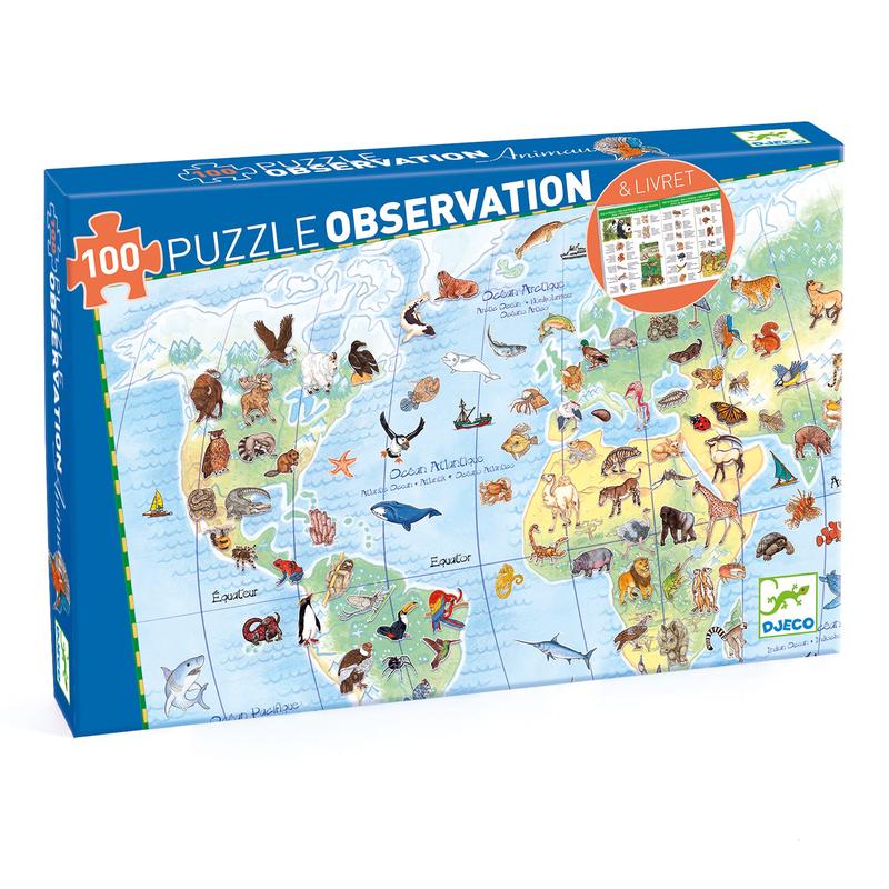 WORLDS ANIMALS – 100 PCS PUZZLE OBSERVATION LIVRET