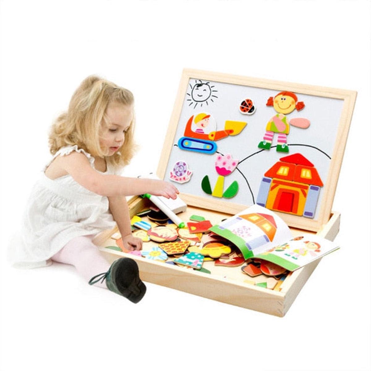 100+Pcs Wooden Magnetic Puzzle Toys – WJ3550F