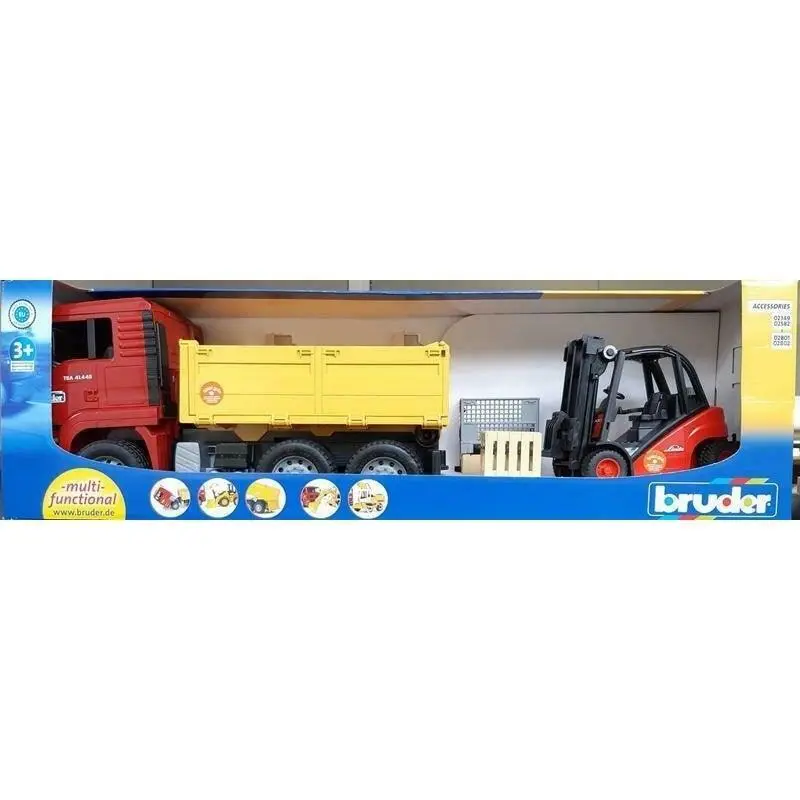 Bruder Earthmoving Truck Man with Linde Lifting with 2 Pallets