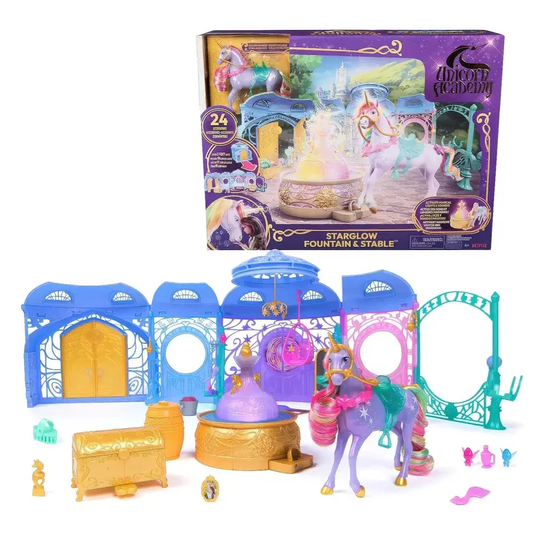 Unicorn Academy Starglow Fountain & Stable Playset