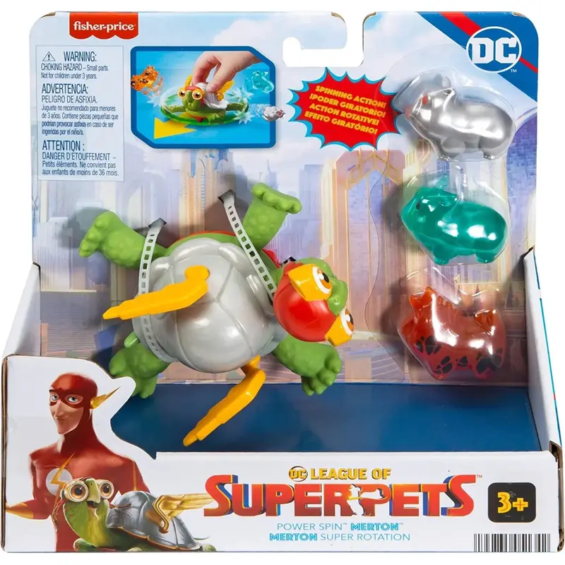 DC League of Super-pets Power Spin Merton The Turtle Figure Set