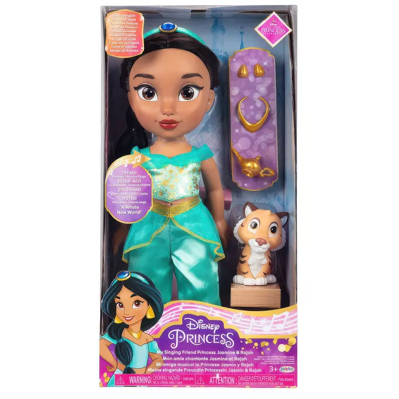 Spanish Disney Princess Aladdin Jasmine Musical Doll 38cm