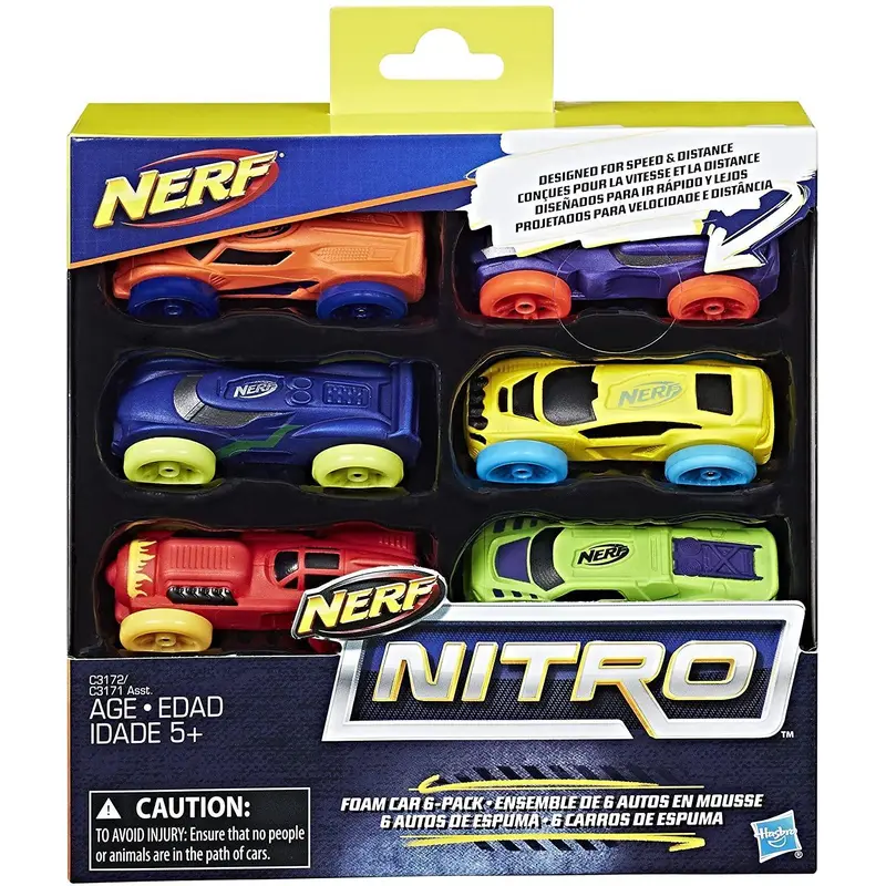 NERF Nitro C3172 Foam Cars - 6 Pack