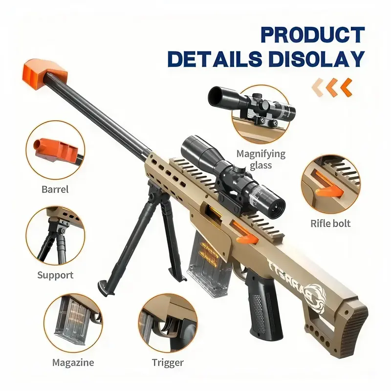 Foam Blaster 76cm Toy Gun Rifle with Soft Bullets