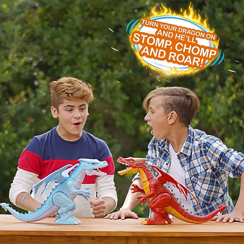 ZURU Robo Alive Fire Breathing Roaring Dragon Red Or Ice Blasting Blue Dragon