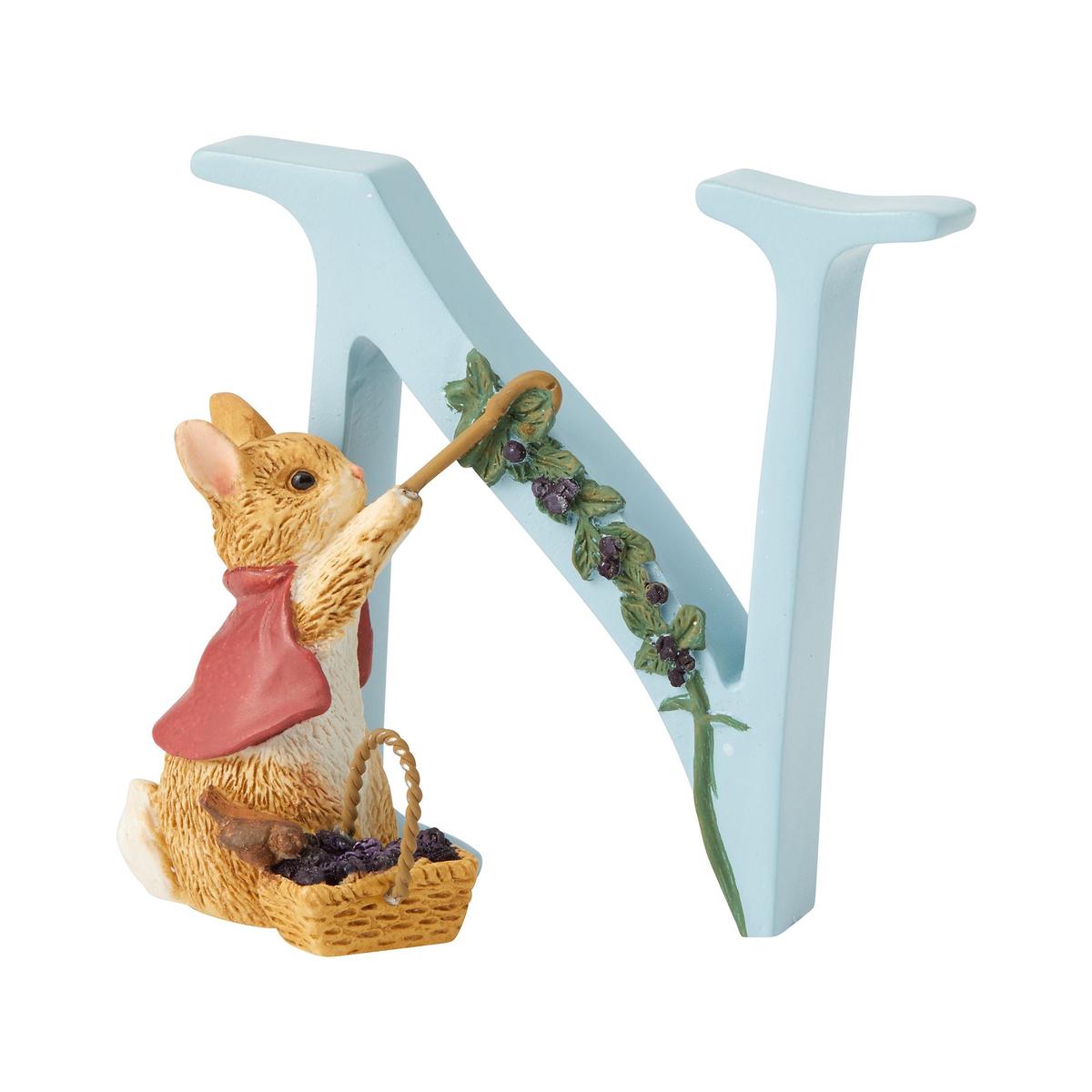 “N” – Peter Rabbit Decorative Alphabet Letter by Beatrix Potter