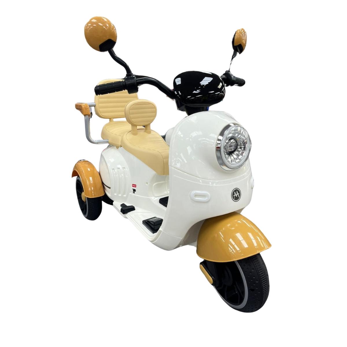 6V Vespa Style Ride On Motorcycle (Beige)